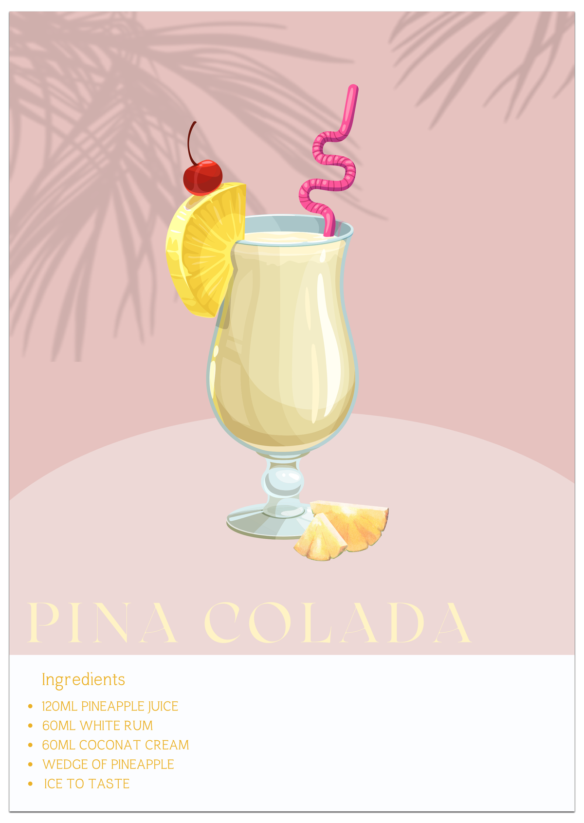 Pina Colada Cocktail Poster
