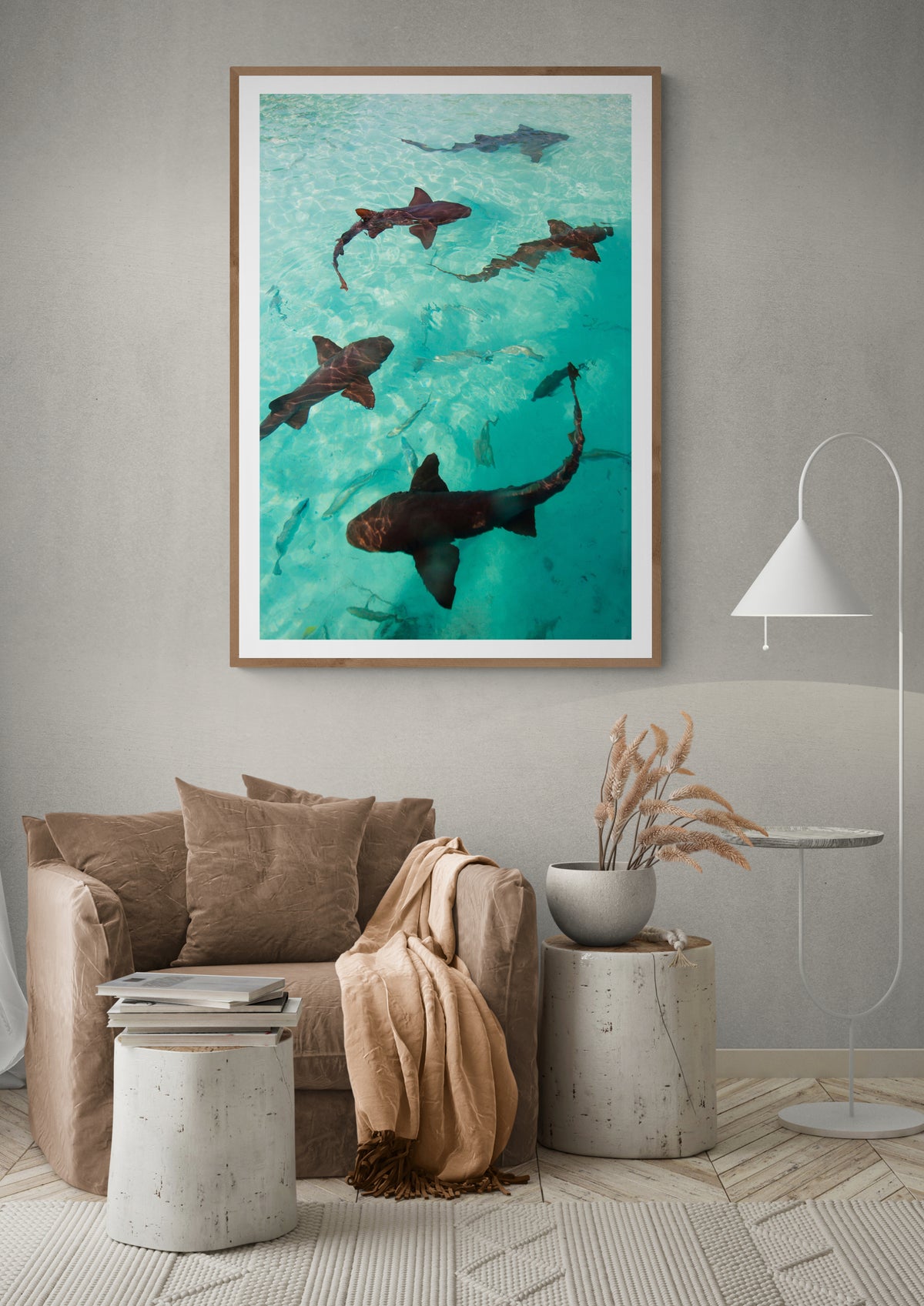 Haie in Türkisblauen Paradies Poster