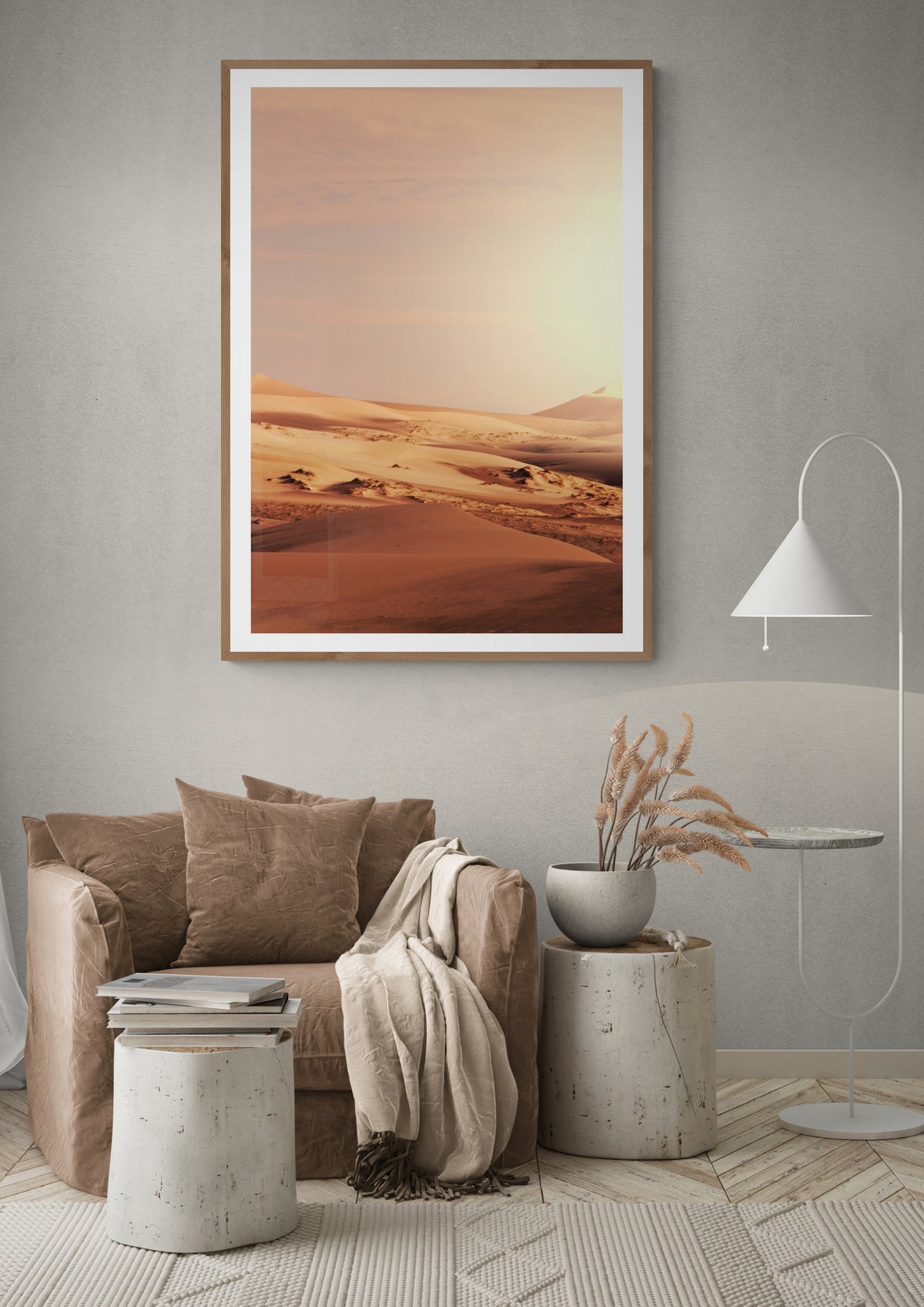 Orangene Wüstenlandschaft Poster