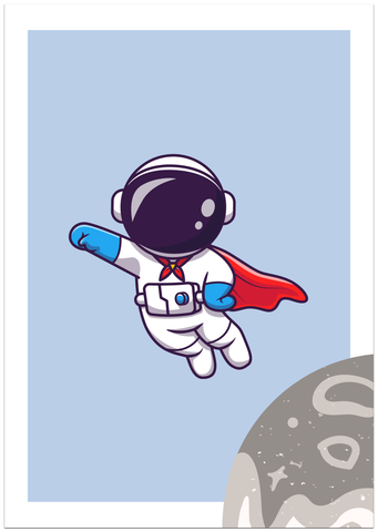 Astronauten Superheld Poster