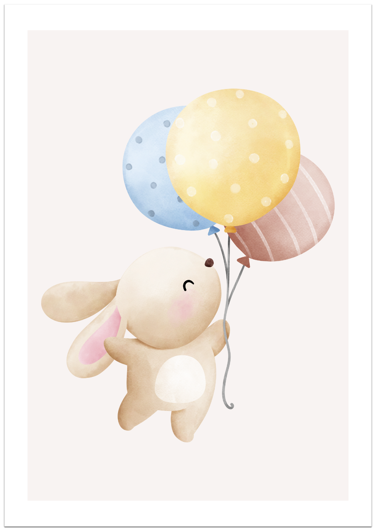 Hase mit Luftballons Poster