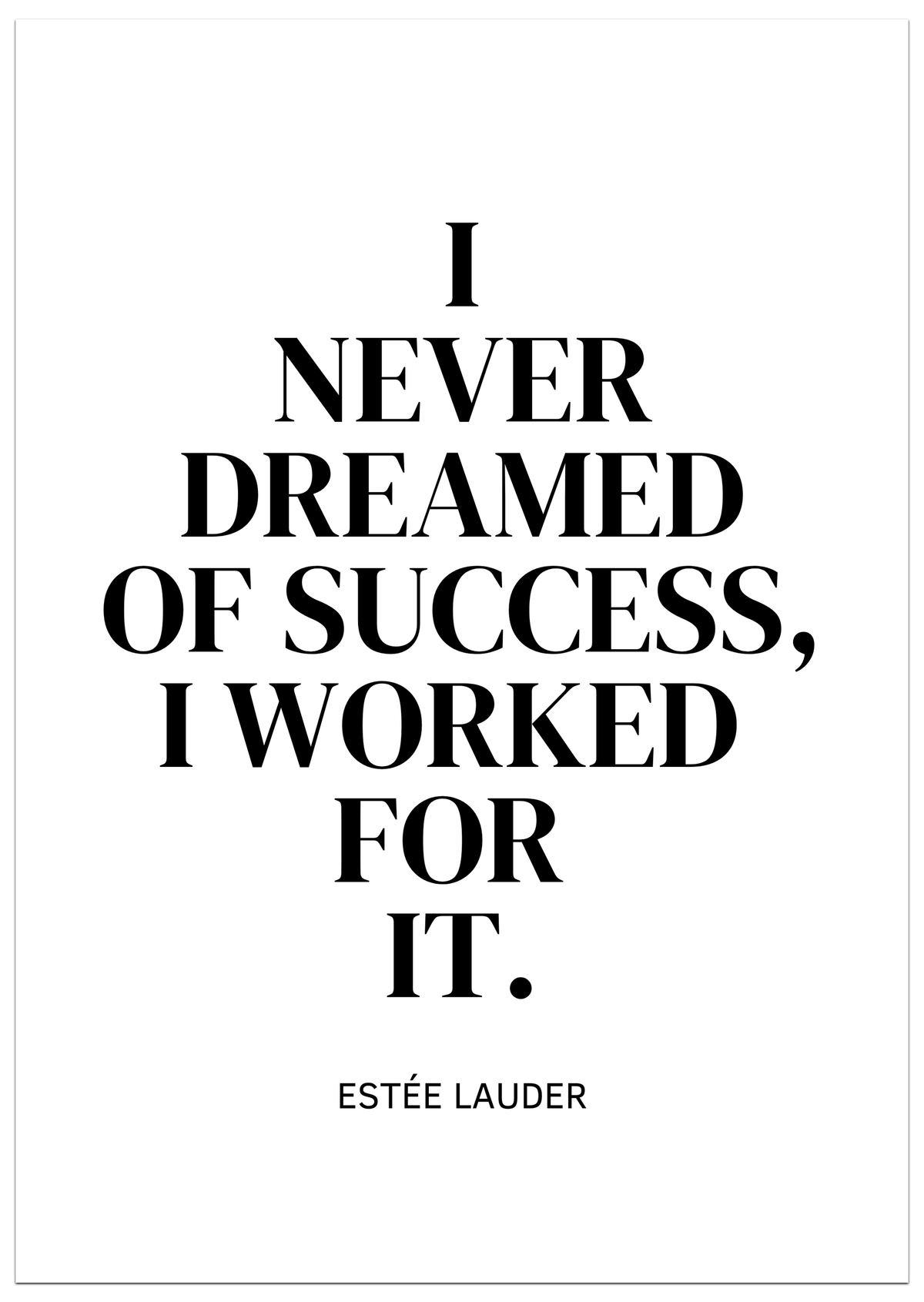 I never dreamed of Success Poster