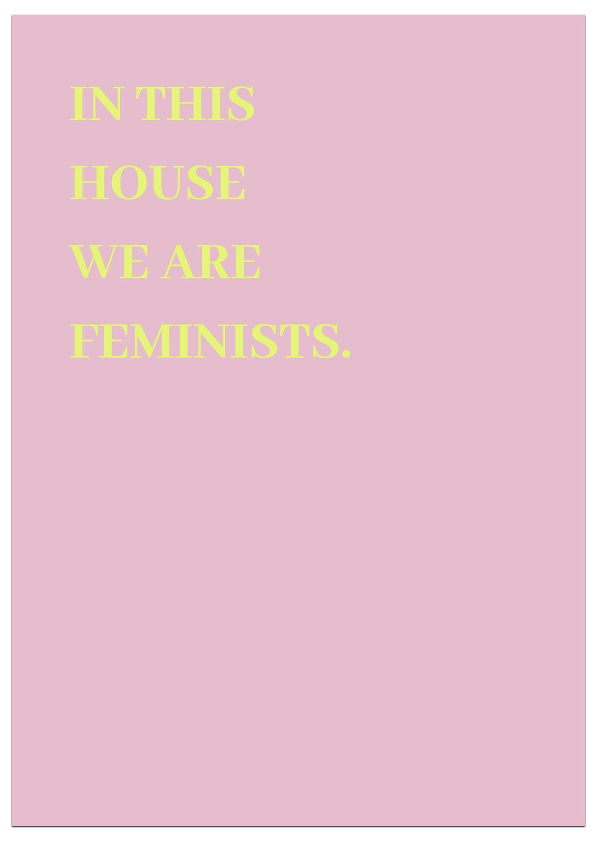 In this House we are Feminists Poster
