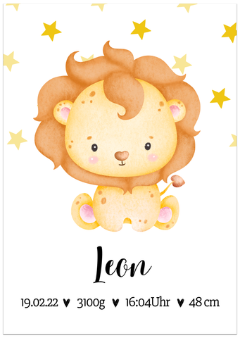 Löwen Baby Personalisiertes Poster