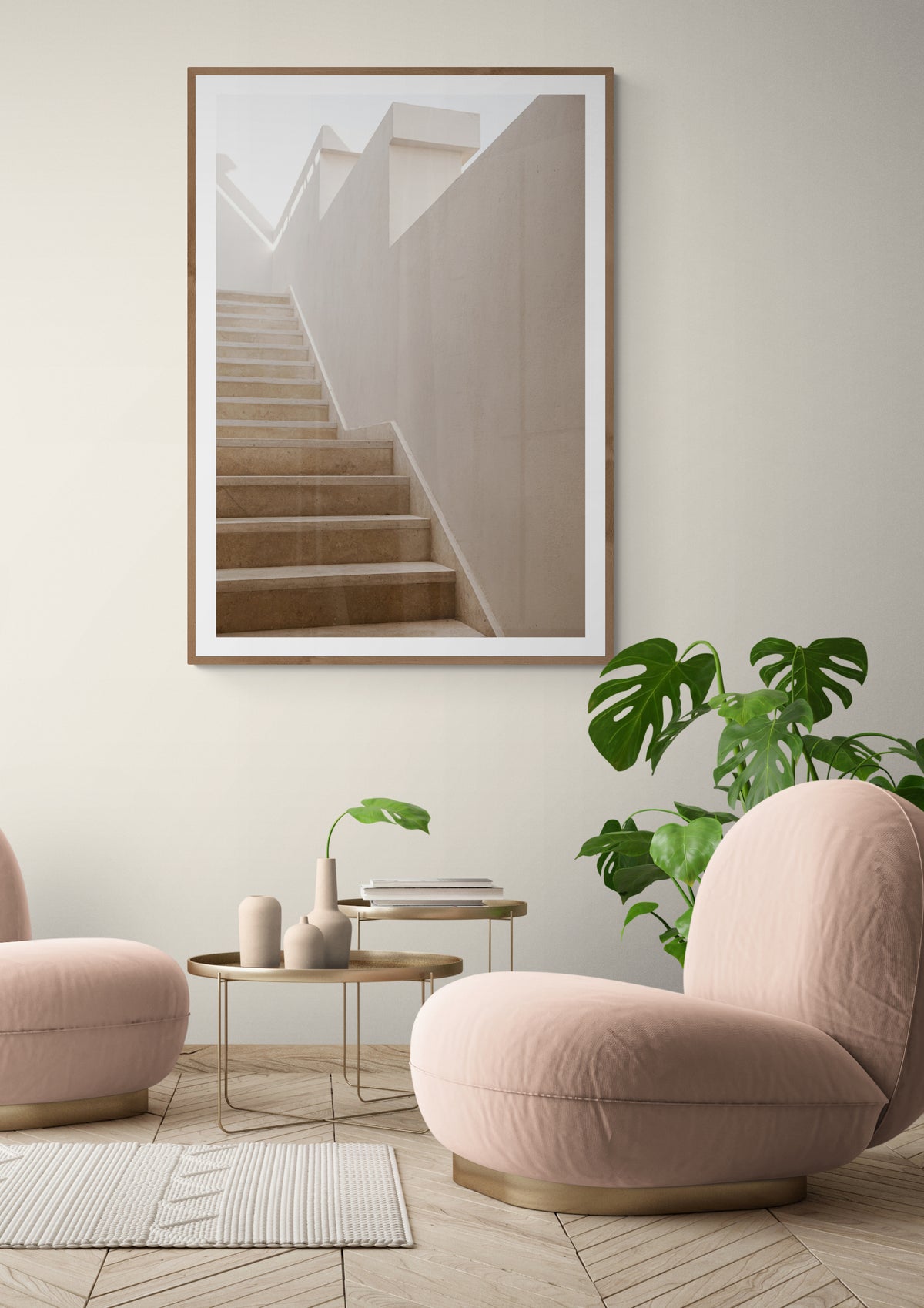 Die Beigen Steintreppen Poster