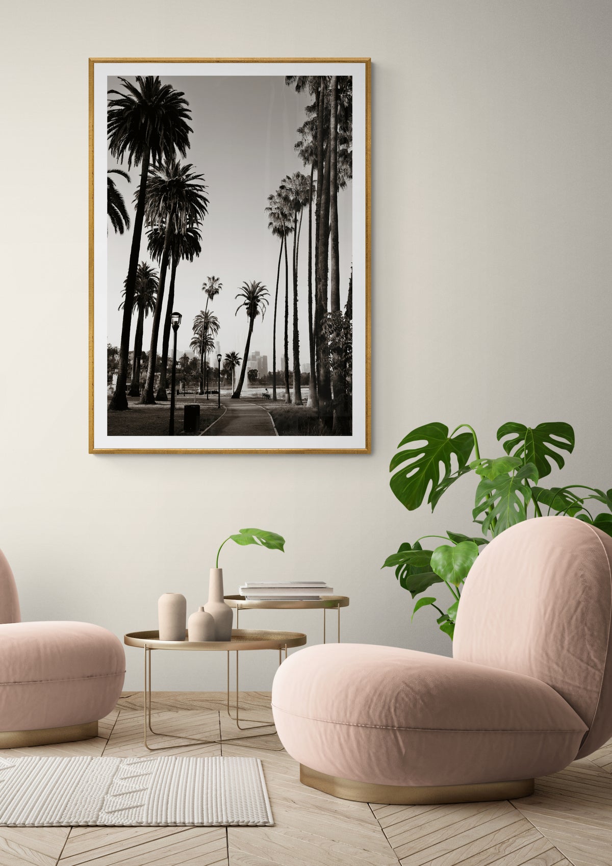 Los Angeles in Schwarz und Weiß Poster