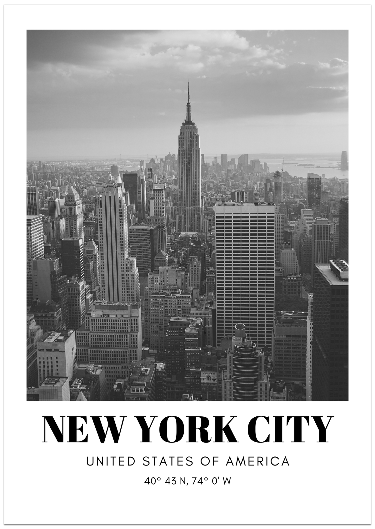 New York City Koordinaten Poster