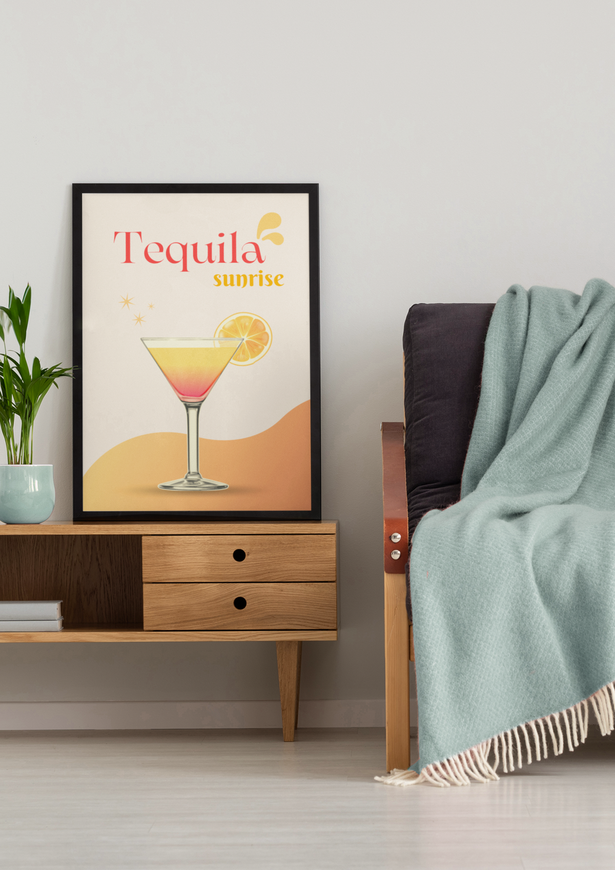 Tequila Sunrise Cocktail Poster