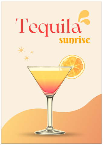 Tequila Sunrise Cocktail Poster