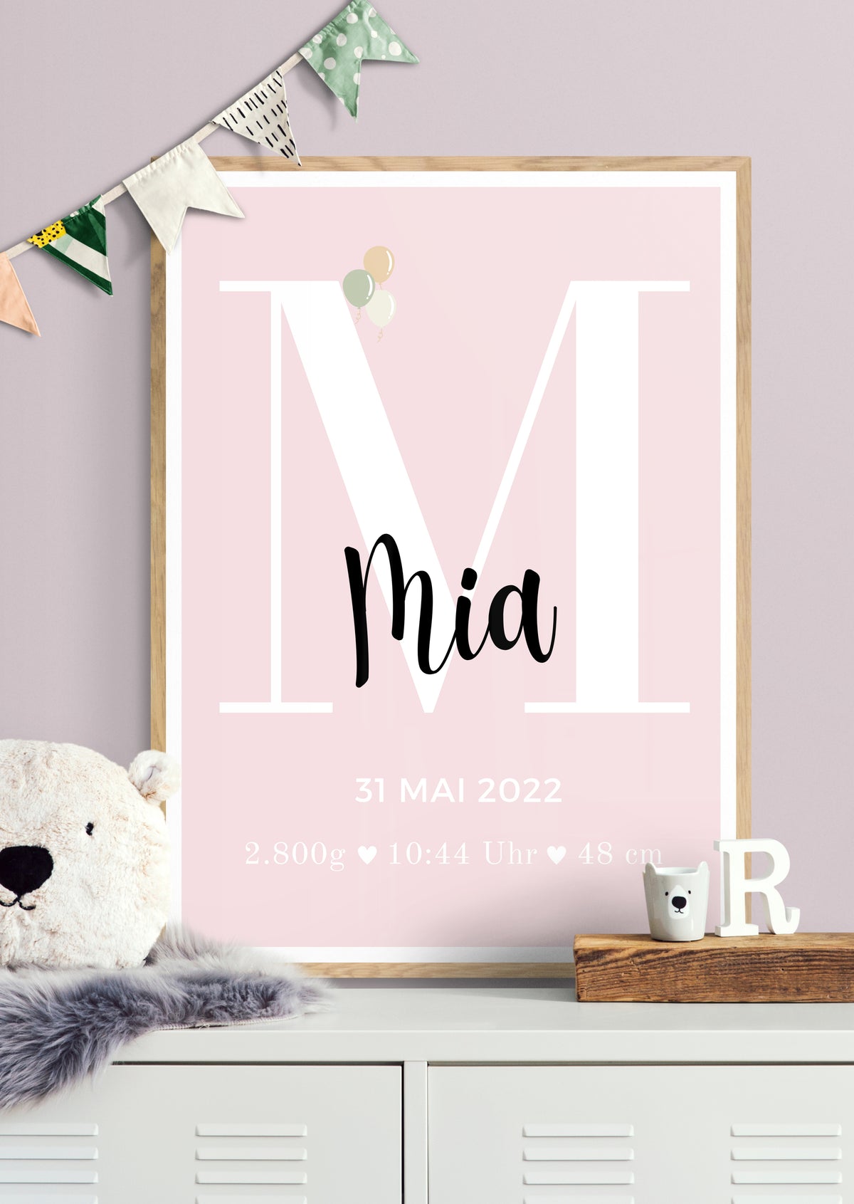 Baby Rosa Personalisiertes Poster