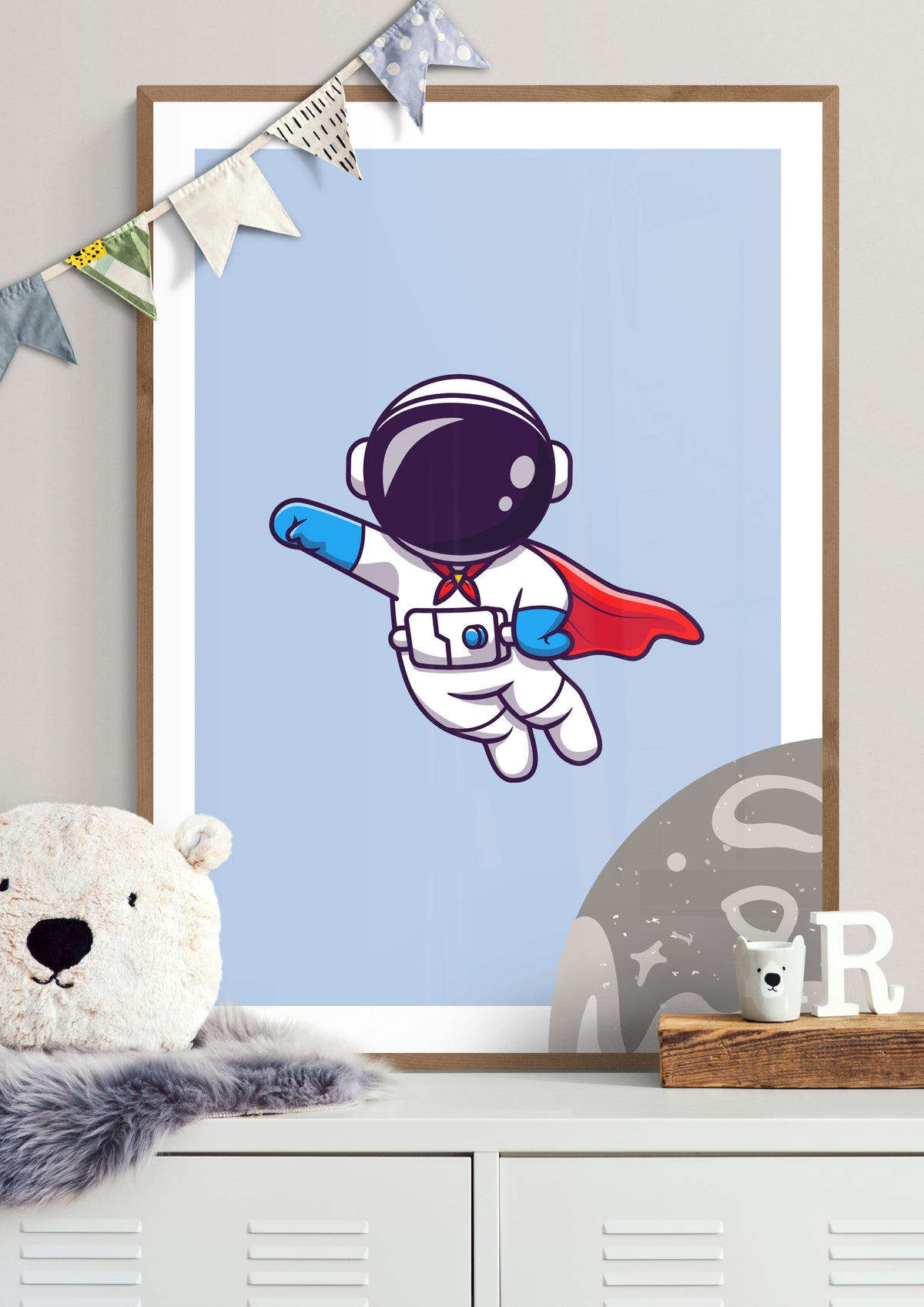 Astronauten Superheld Poster