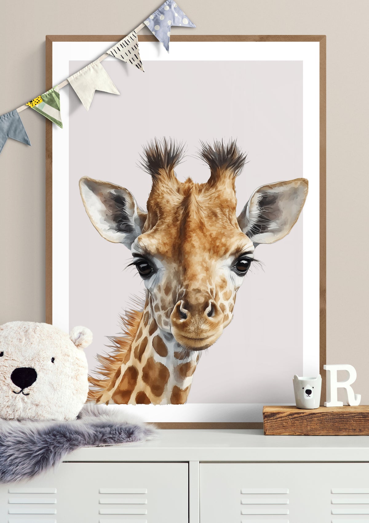 Die freundliche Giraffe Poster