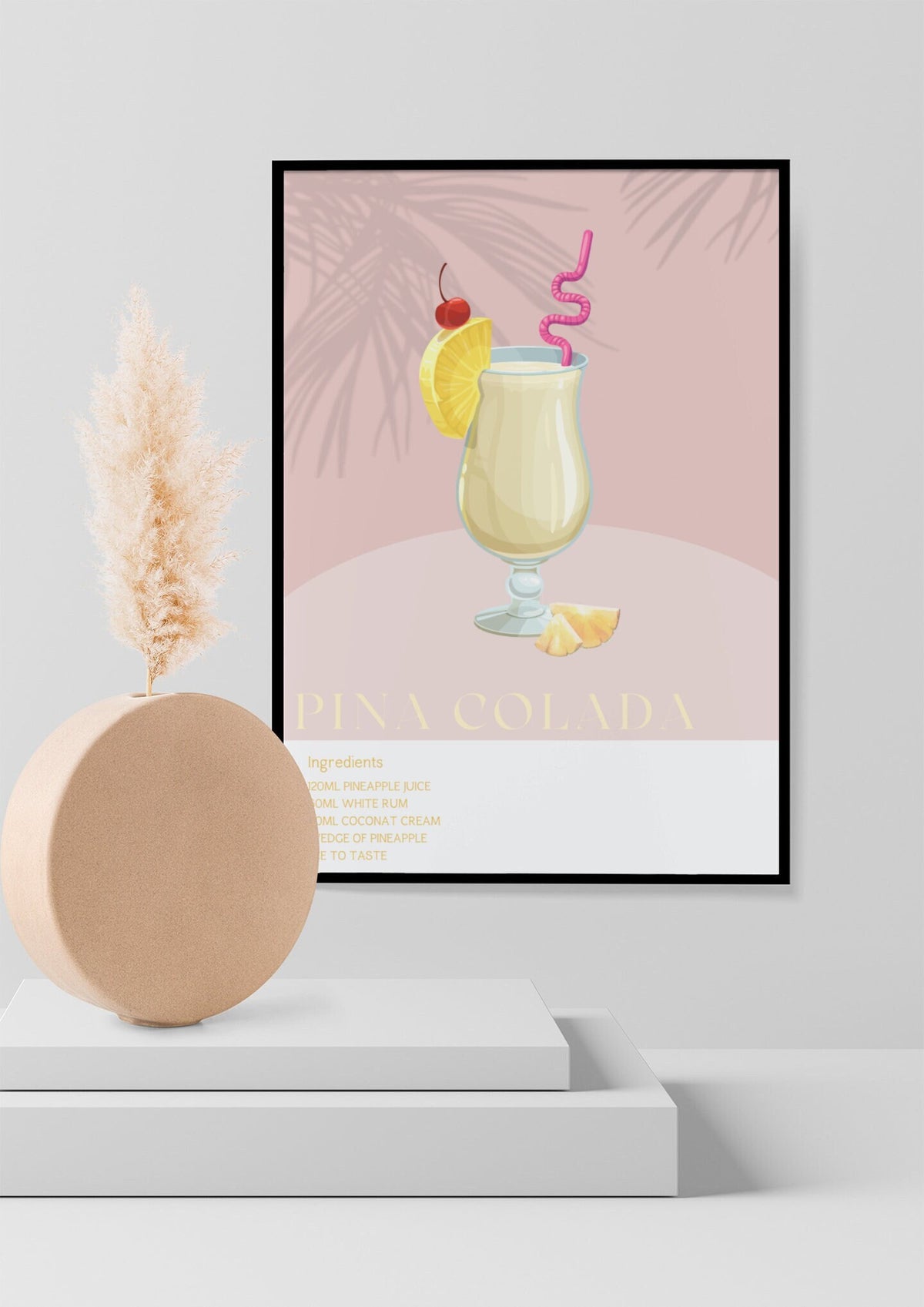 Pina Colada Cocktail Poster