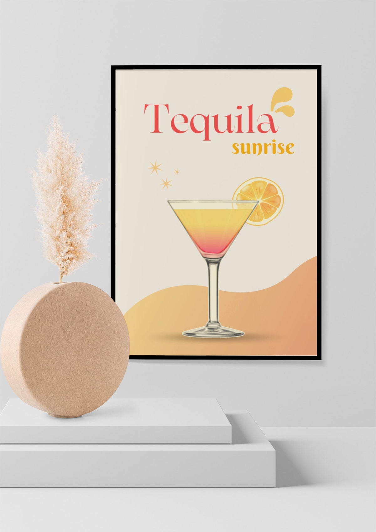 Tequila Sunrise Cocktail Poster