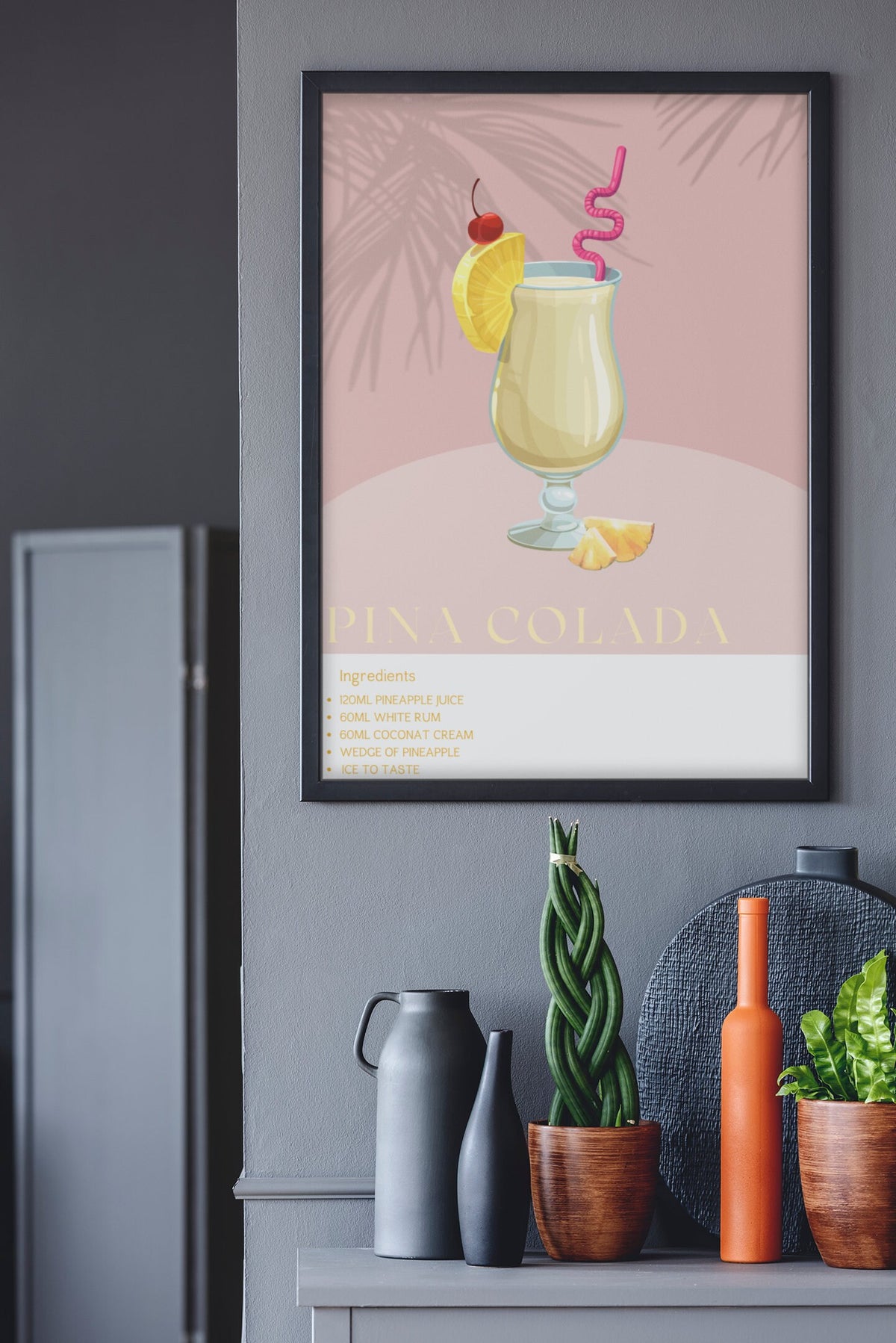 Pina Colada Cocktail Poster